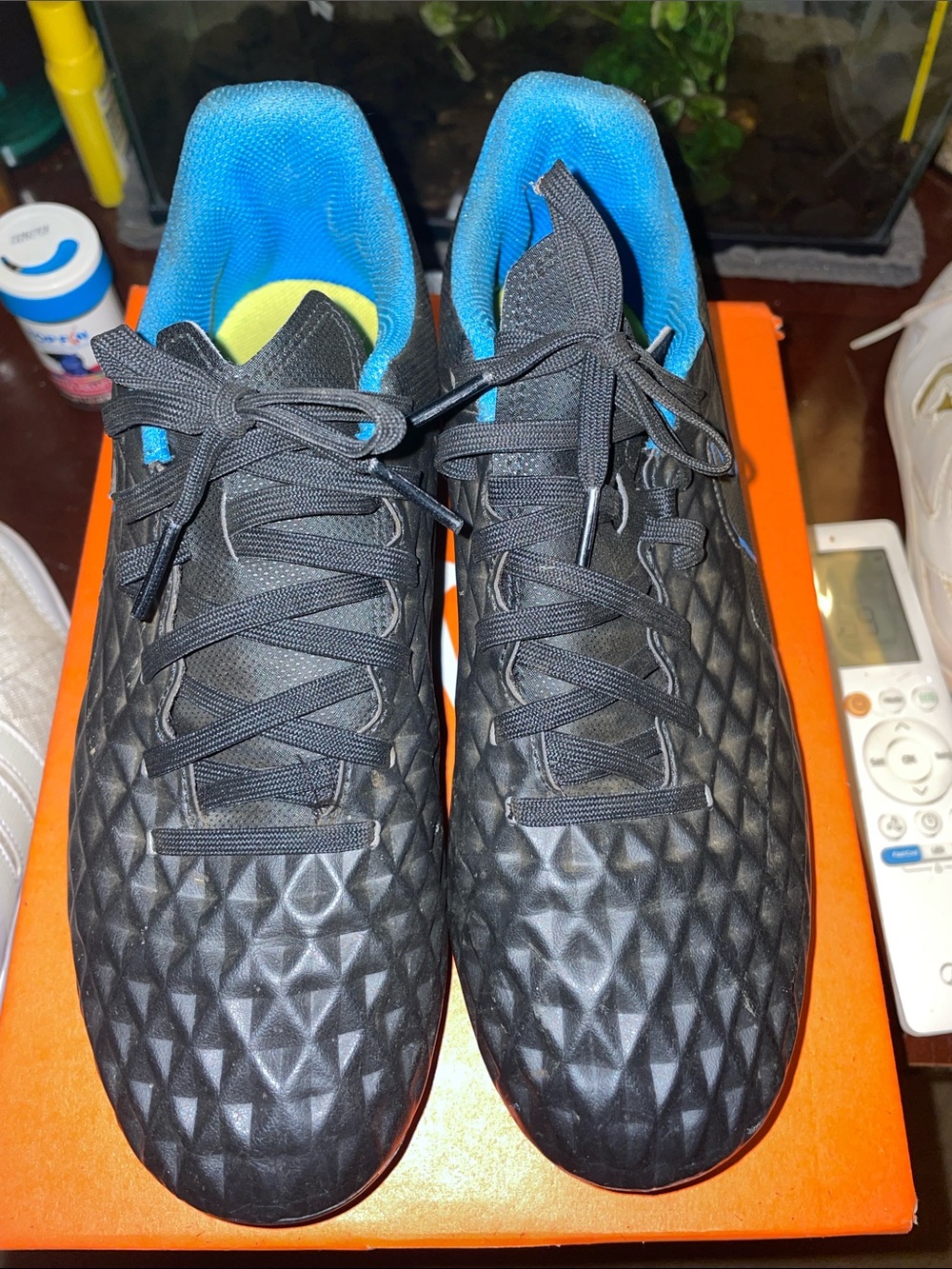 Nike Black Sneakers with Blue Lining